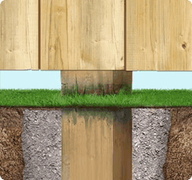 Ground Level Wood Post
